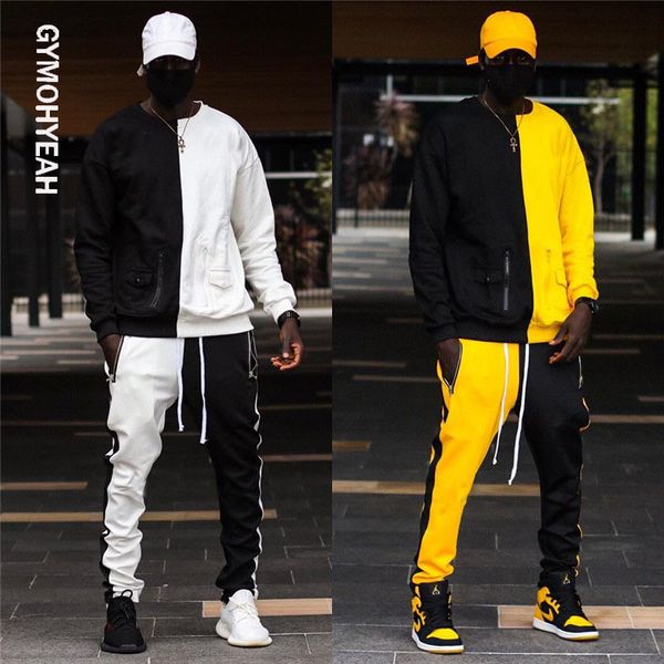 

2 pieces set long sleeve stand collar sweatshirt sports set gyms clothes men sport suit training men sports wear hoodies+pants, Gray