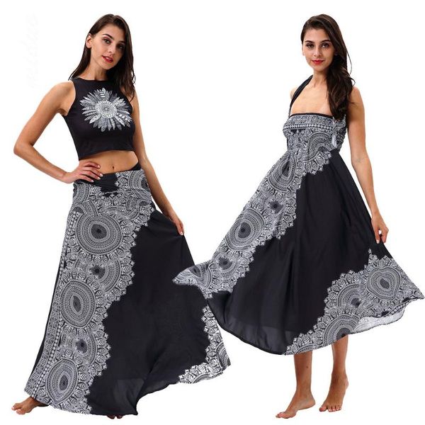 

women's bohemian beach dress flora a line long maxi skirt hippie boho dresses high waist skirts beachwear