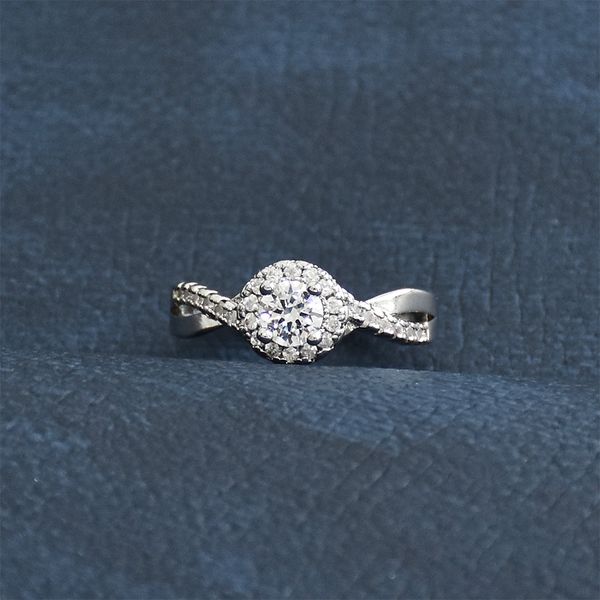 

white gold plated rings for women cubic zirconia round stone bridal wedding engagement ring fashion jewelry wholesale zr022, Slivery;golden