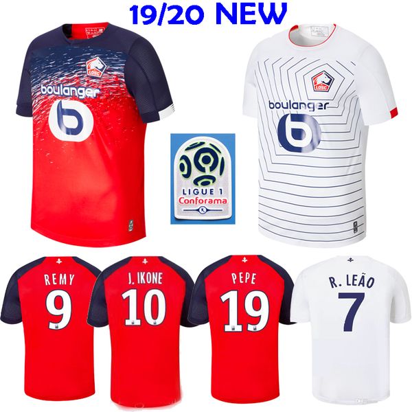 

19/20 thai losc soccer jerseys 10 ikone 9 remy lille olympique sporting football shirts uniforms pepe r. leao bamba 2019 maillot de foot, Black;yellow