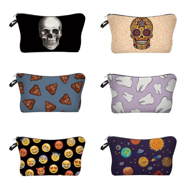 

women expression print clutch cosmetic storage pouch makeup toiletry bags