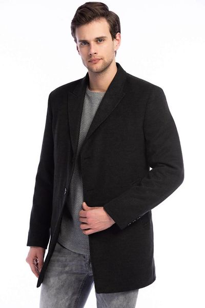 

dewberry male anthracite overcoat-1020001p8361, Black;brown