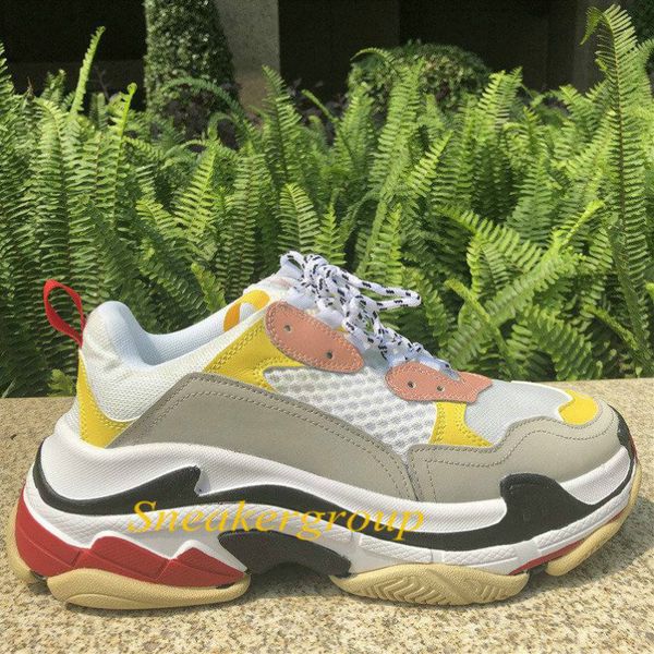 

triple s платформа кроссовки для мужчин женщин chaussures paris 17fw тройной черный крем желтый красный повседневная обувь роскошные туфли 3, Black