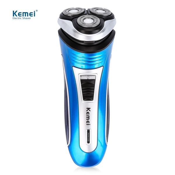 

kemei rechargeable 3d triple floating blade electric shaver machine beard trimmer for men