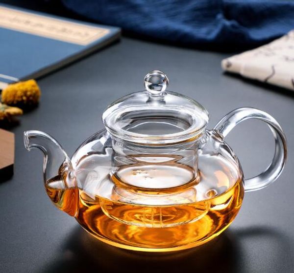 New Prático Bottle Resistente copo de vidro Bule com Infuser Tea Leaf Herbal Café 400ML, 1000ml