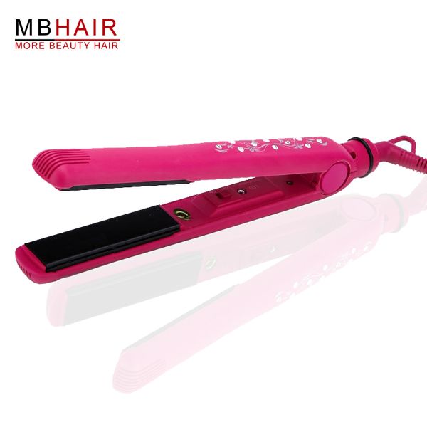 

fashion diamond hair straightening iron, professional hair straightener flat iron pink fast shipping, Black
