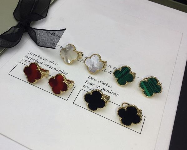 

four-leaf clover four colors optional classic designer earrings luxury designer jewelry women earrings, Golden