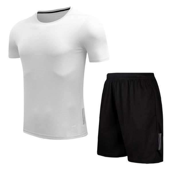 

running sets men's sports clothing short sleeve fitness basketball tennis football plus size gym clothing 2 pieces sports suits, Black;blue