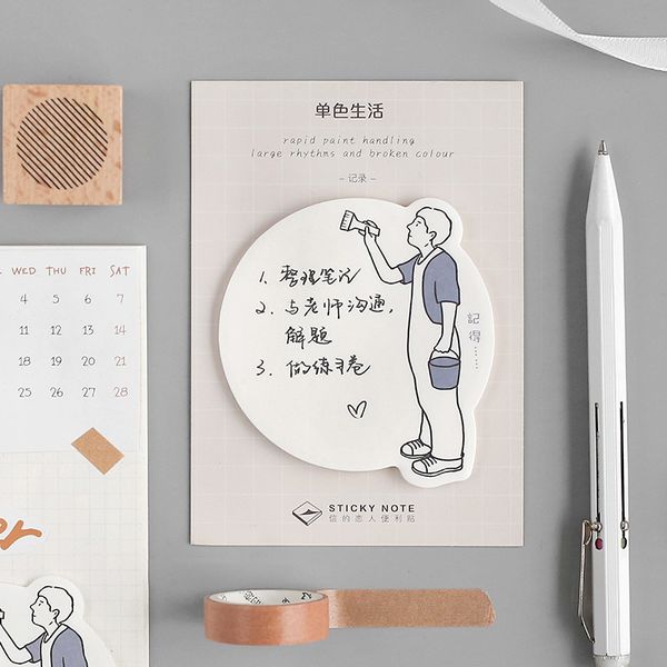 

30pcs/pack simple cartoon planner stickers self-adhesive decoration single life series sticky notes cute stationery