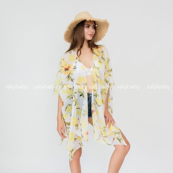 

New chiffon lemon beach hawl bikini wim uit un creen and bikini blou e color cover up do drop hipping