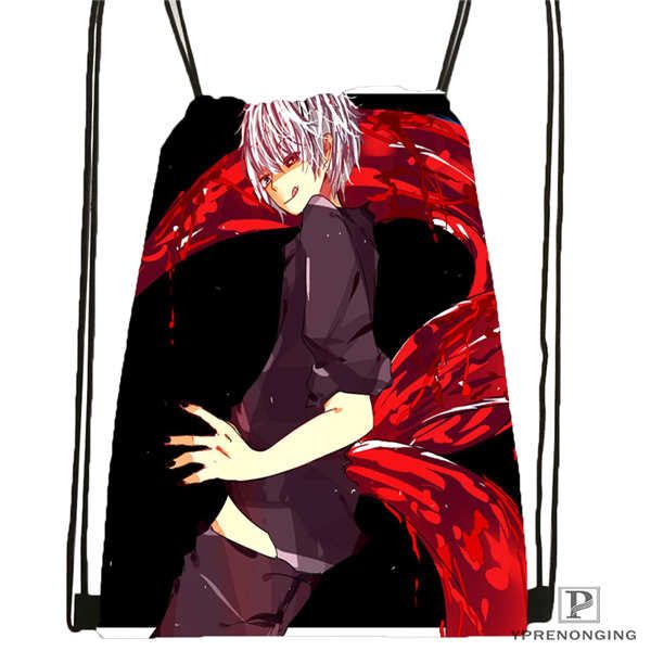 

custom tokyo_ghoul_ @1 drawstring backpack bag cute daypack kids satchel (black back) 31x40cm#20180611-02-100