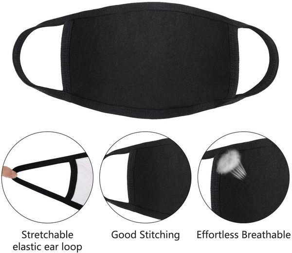 

mouth mask teens women anti dust face mask cotton mouth mask, black 3 layers cotton face mask for cycling camping travel, women