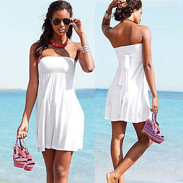 

swimmart bikinis cover-ups summer beach tunic swimsuit tunics for beach cover up long swimwear dresses white multi wearing, Blue;gray