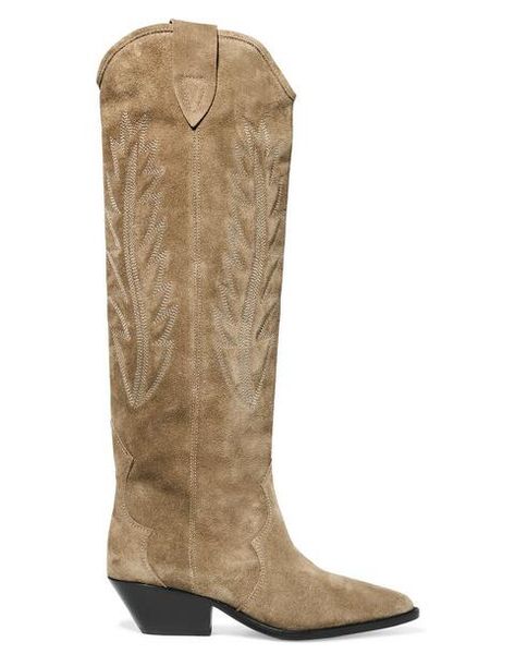 

New relea e rare pari fa hion i abel boot denzy embroidered uede knee boot marant genuine leather hoe european ize 35 40