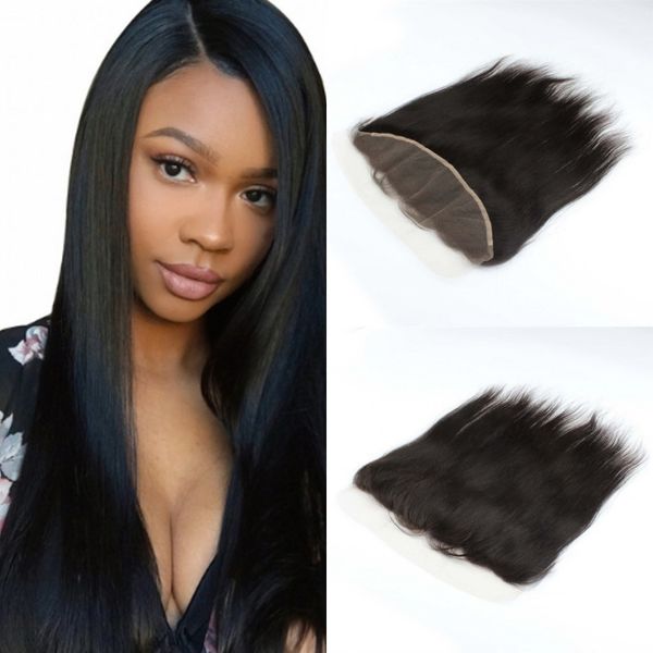 Mongolian Virgin Human Hair 13x4 Lace Frontal Natural Color Free