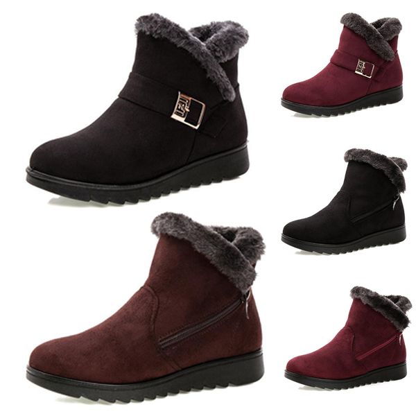 

discount non-brand fashion winter women boots triple black red brown suede snow ankle boots girl female shoes keep warm 35-40 style 13