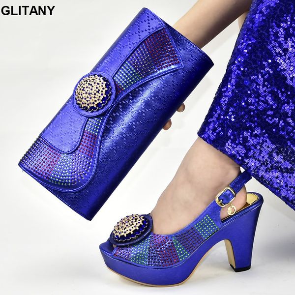 

african ladies shoes and bags set luxury shoes women designers elegant women pumos high heels elegant metal decoration, Black