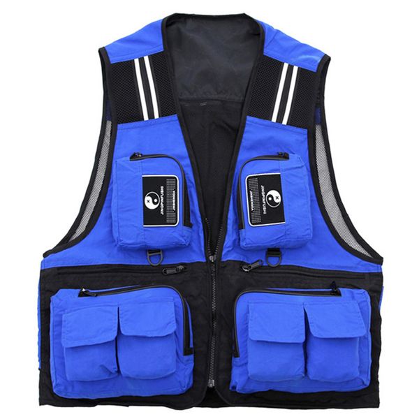 

fishing waistcoat sleeveless mesh fishing jacket multi-pockets breathable pgraphy hunting climbing vest, Camo;black