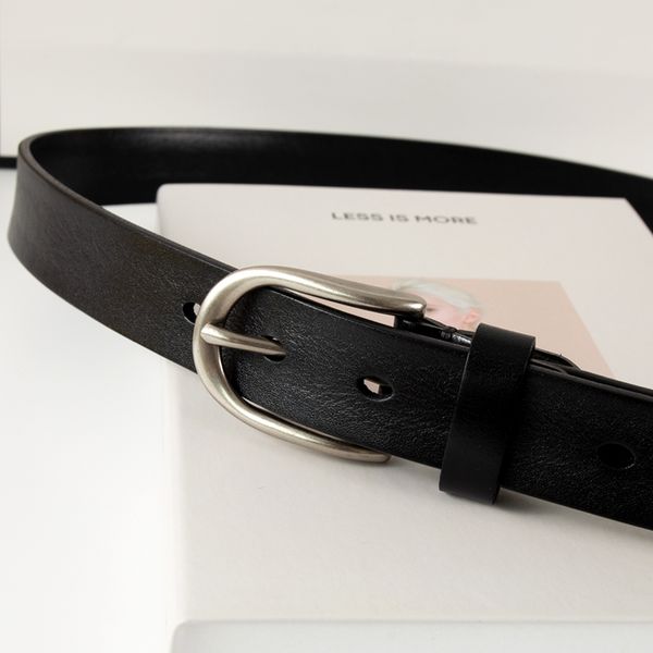 

missnanda simple and wild ladies leather belt ins wind pin buckle pure leather belt korean student casual, Black;brown