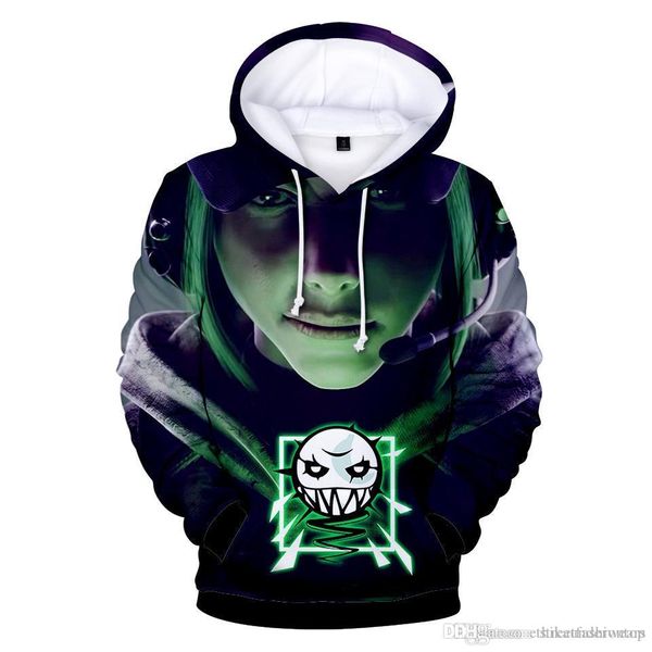 

радуга шесть 3d толстовки мужчины женщины подросток одежда топы с капюшоном повседневная инь толстовки, Black