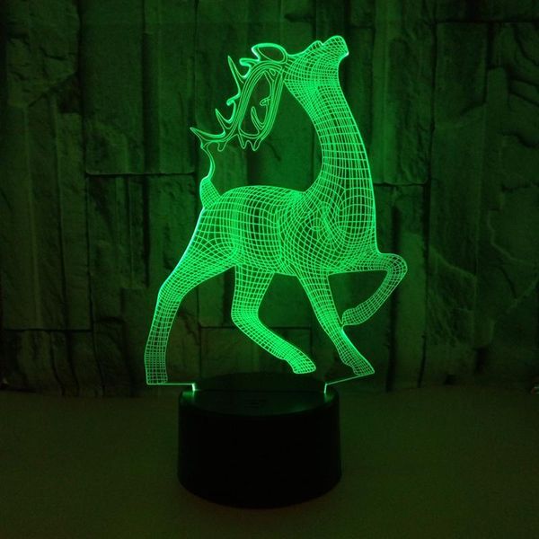 

3d sika deer colorful touch switch 3d light acrylic electronic night light illusion lamp no battery included for home party