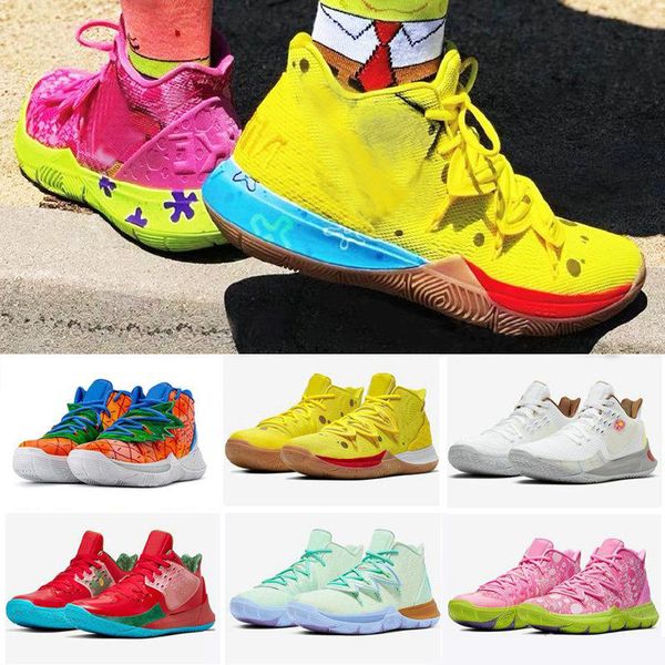 

new women kyrie shoes tv pe basketball shoes 5 for 20th anniversary irving 5s pineapple house graffiti x squidward sponge size 36-46, Black