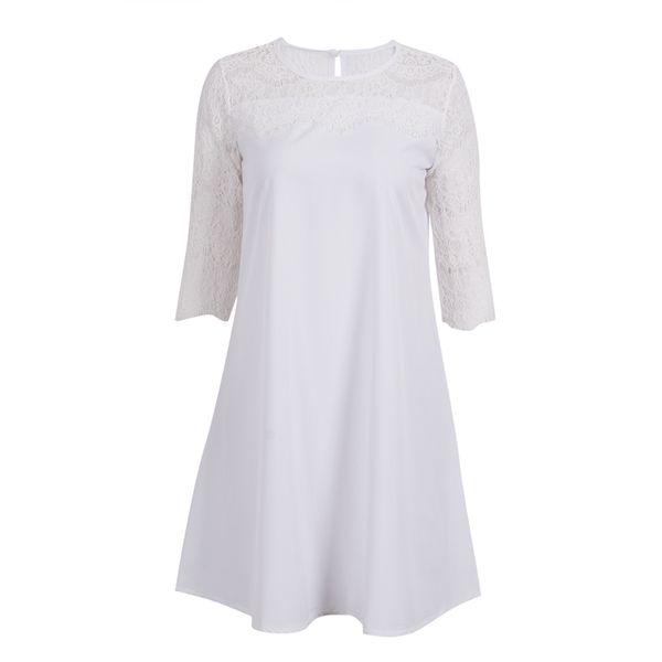 

autumn 2018 women blouse blusas o neck long sleeve lace shirt solid casual pleated stretch blouses plus size, White