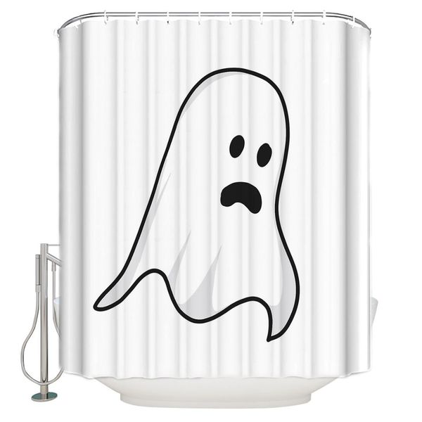 

halloween cartoon white ghost shower curtain waterproof bathroom curtain