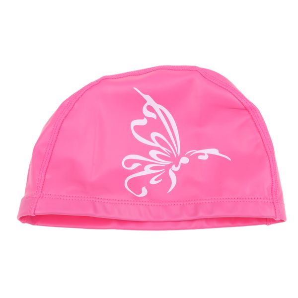 

pu waterproof swimming cap hat ear long hair cover bathing cap
