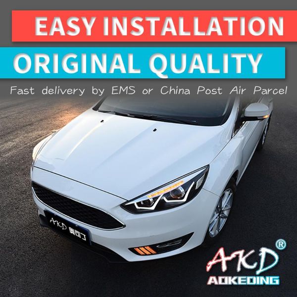 

akd тюнинг автомобилей фары для фокуса 2020 фары led drl ходовые огни биксеноновый луч противотуманные фары angel eyes auto levels