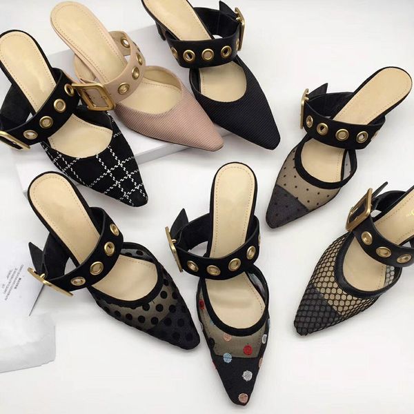 

2019 woman heels flat slippers casual shoes sandals designer shoes flip flops fashion sneaker without luxury 7925, Black