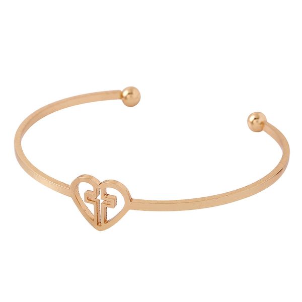 

new korean style heart crystal love opening gold/silver color bracelet elegant cuff bracelets bangles for women jewelry, Black