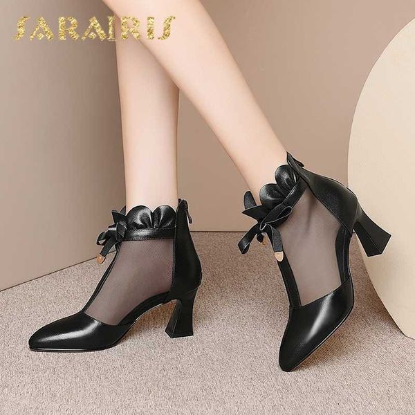 

sarairis 2020 new fashion genuine leather strange style summer shoes woman pumps female zip up butterfly comfortable pumps, Black