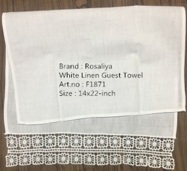 

set of 12 home textiles handkerchiefs towel with crochet lace guest towels white linen hand towel 14"x22"inch