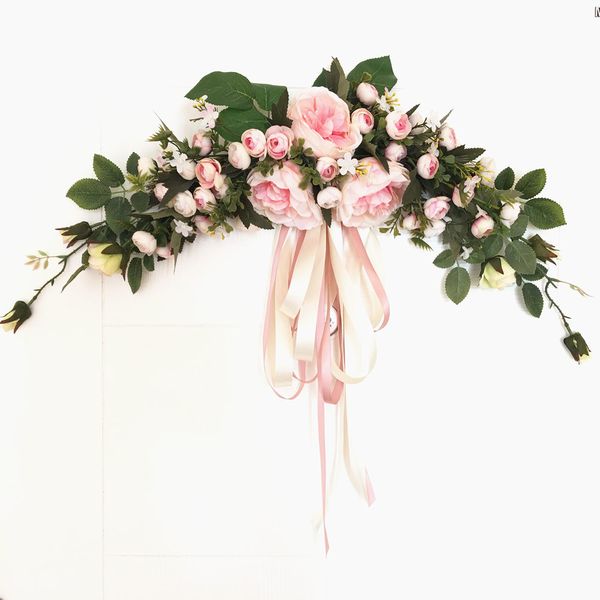 

artificial silk rose lintel home bedroom door mirror front flower wedding scene wall decoration fake flower christmas gift