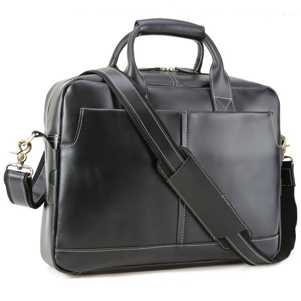 

tiding men briefcase leather messenger bag shoulder crossbody lapblack handbag 10197