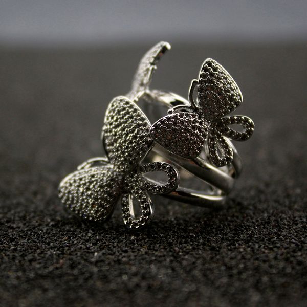 

diamond butterfly ring wedding engagement animal jewelry 925 silver rings for women fine jewelry