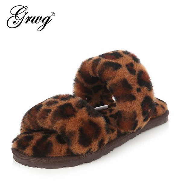 

100% natural sheepskin winter warm fur slippers women home shoes indoor slipper 2020 wool slippers woman casual, Black