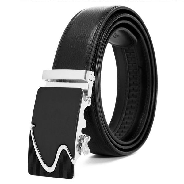 

nbhuzehua 110-200cm 2018 plus size men black genuine leather belt automatic buckle 150cm 160cm 170cm 180cm 190cm 200cm male belt, Black;brown