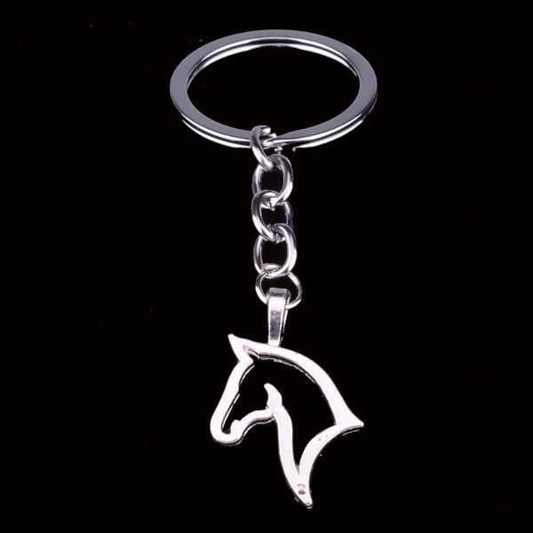 

12pcs/lot trendy horse head keychain pendant jewelry love keyring women men wedding charm gifts silver key chain fashion, Slivery;golden