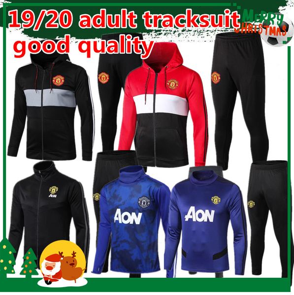 

2019 2020 fc united track uit occer jacket 19 20 utd pogba ra hford alexi hoodie football jacket training uit, Black;red
