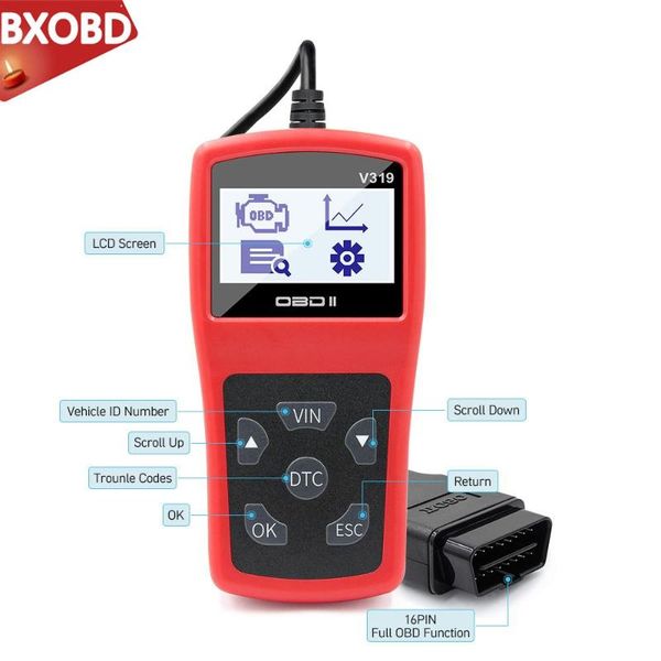 

v319 obd2 code reader scan tool obdii/eobd v319 code readers obd 2 obd2 car diagnostic auto tool scanner vs elm 327 v1.5
