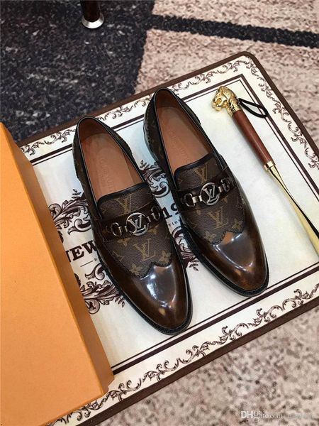 

20ss men formal shoes spring fashion pointed toe business shoes men loafers casual leather plus size 38-45 yetc3, Black