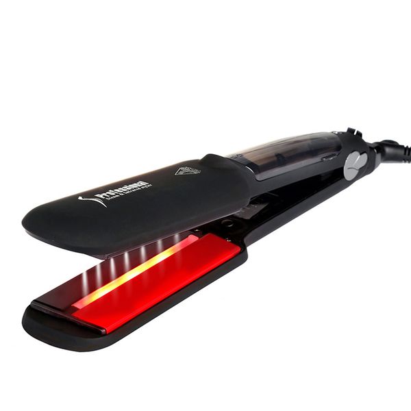

2inch board steam hair straightener infrared hair comb straight steam anion function, Black