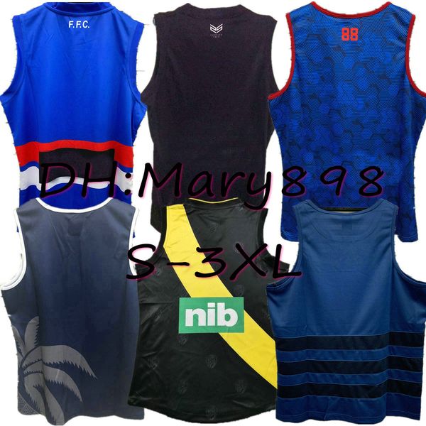 

afl richmond super good quality rugby vest magpie new 10 style western bulldog 2019 2020 2021 giant rugby jerseys shirt vest s-3xl, Black;gray