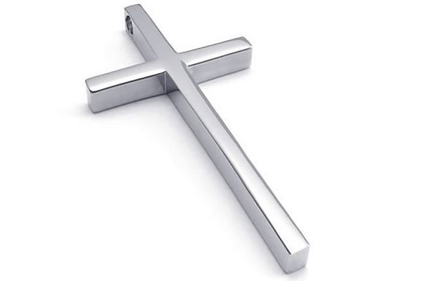

jewelry stainless steel cross pendant, necklace for men ladies, silver