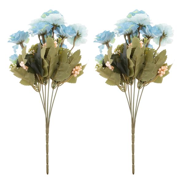 

2x artificial silk flower (5 heads) bridal bouquet for wedding festival home decoration
