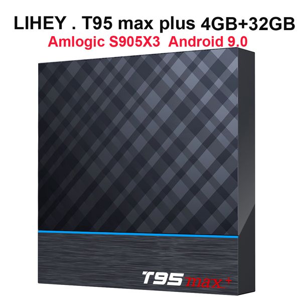 

original t95 max plus android 9.0 tv box amlogic s905x3 4gb ram 32gb rom 8k 2.4g 5g bt4.2 wifi set box vs tx3 a95x f3 h96 max x2