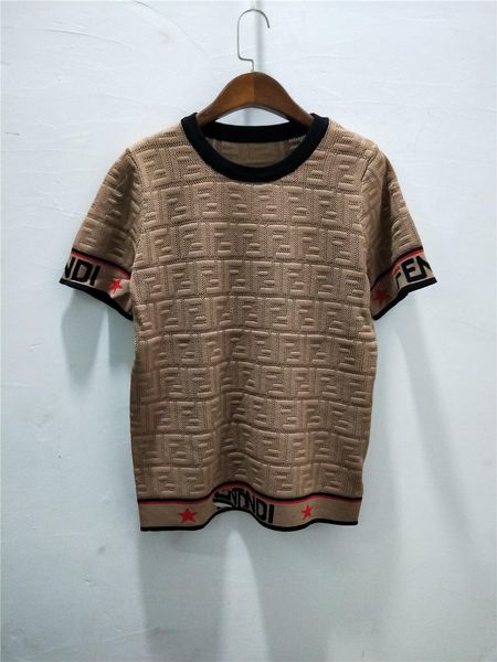 

Женщины Лето Футболки Новый Бренд FF Письма Печати И Выдалбливают Стиль Для Леди Ф