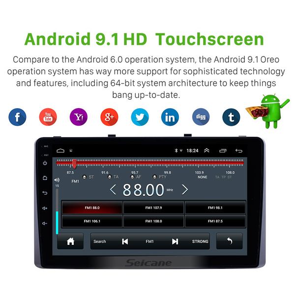 

seicane android 9.1 car gps radio head unit player 9 inch for kia carnival 2010 2011 2012 2013 2014-2019 support dvr carplay car dvd